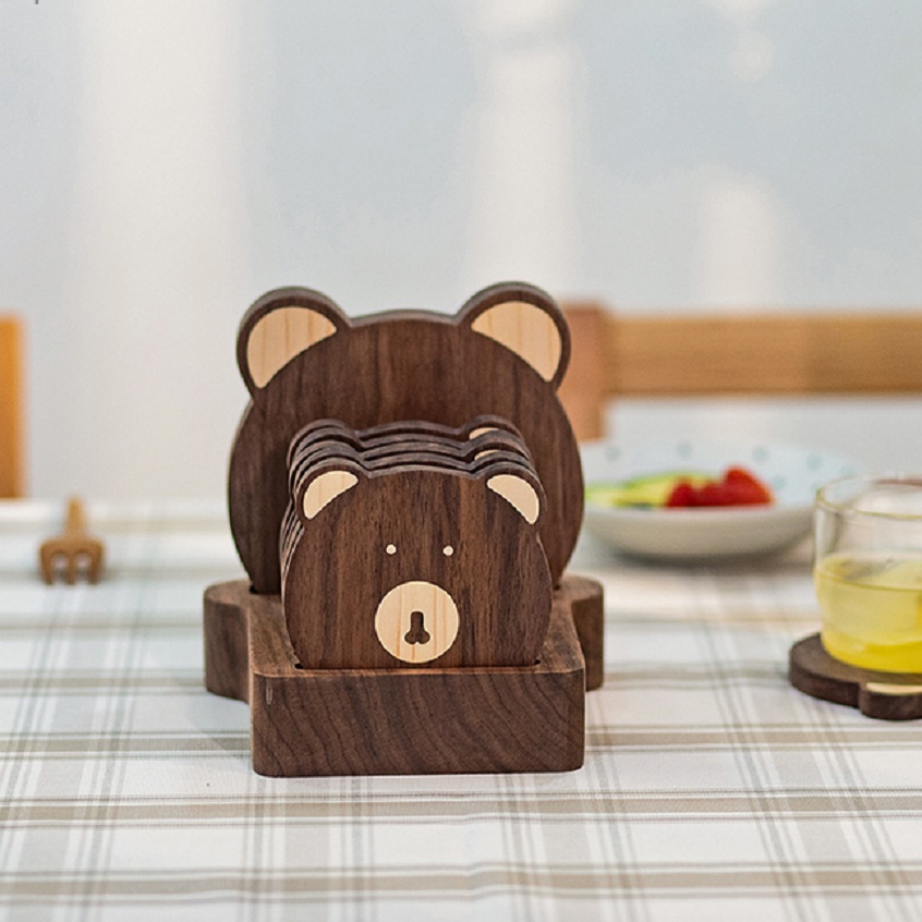 Wooden Bear Coaster